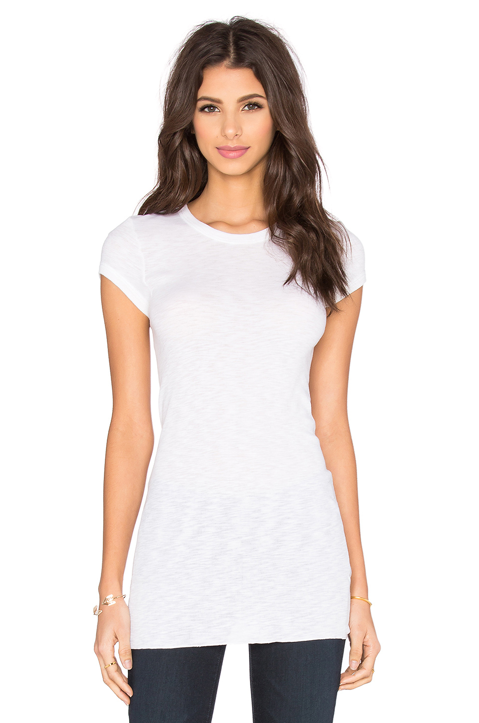 Lyst - Enza Costa Rib Fitted Cap Sleeve Top in White