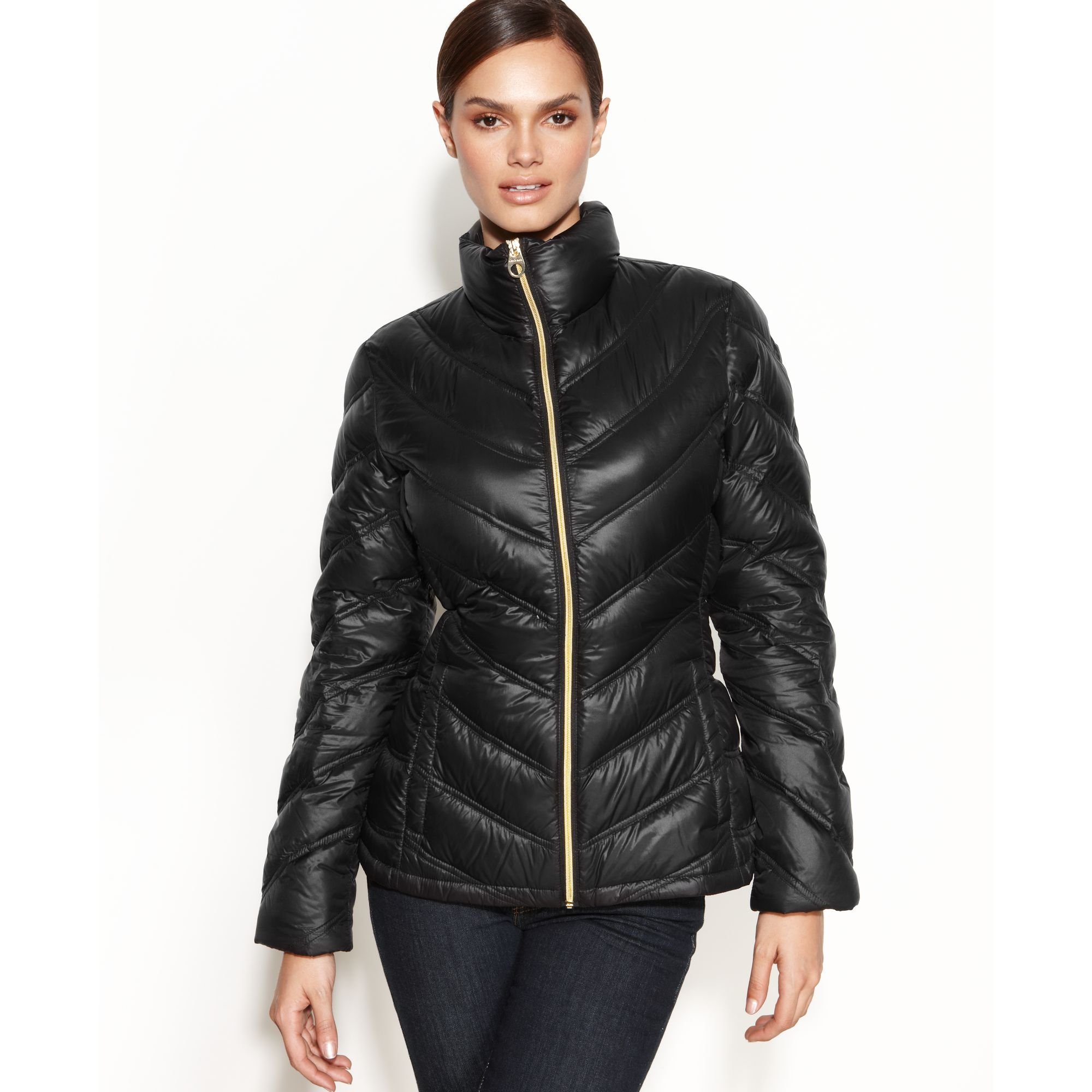 calvin klein women's lightweight chevron packable jacket
