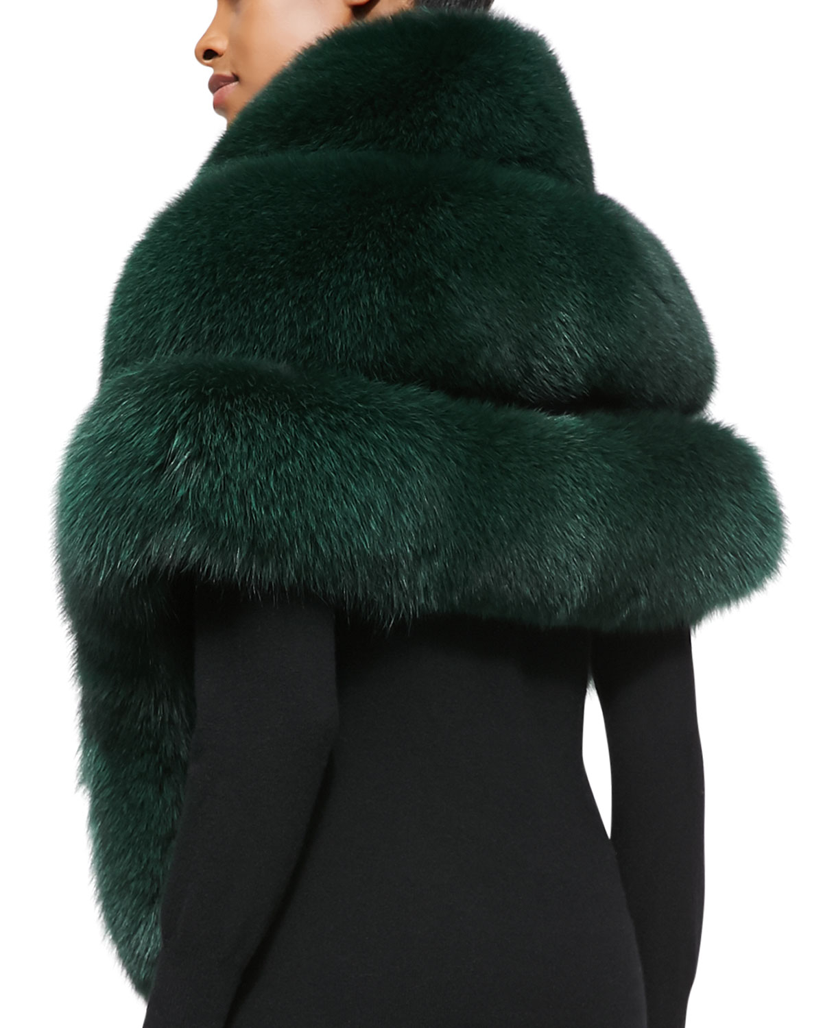 green fur wrap