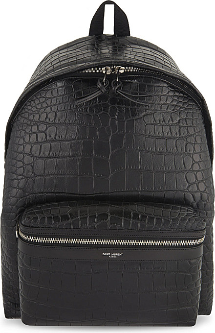 black croc backpack