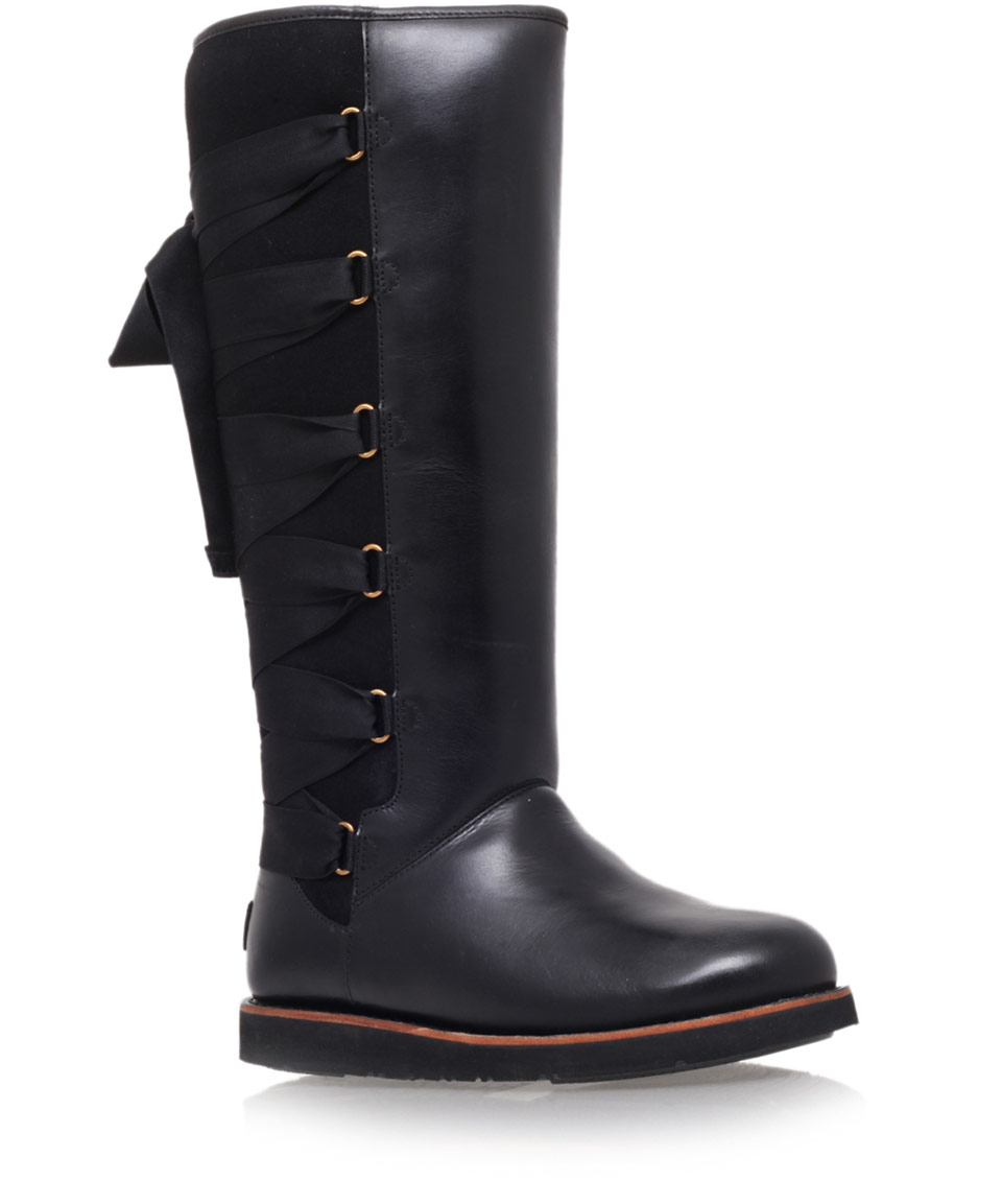 Lyst Ugg Black Augustine Kneehigh Leather Boots in Black