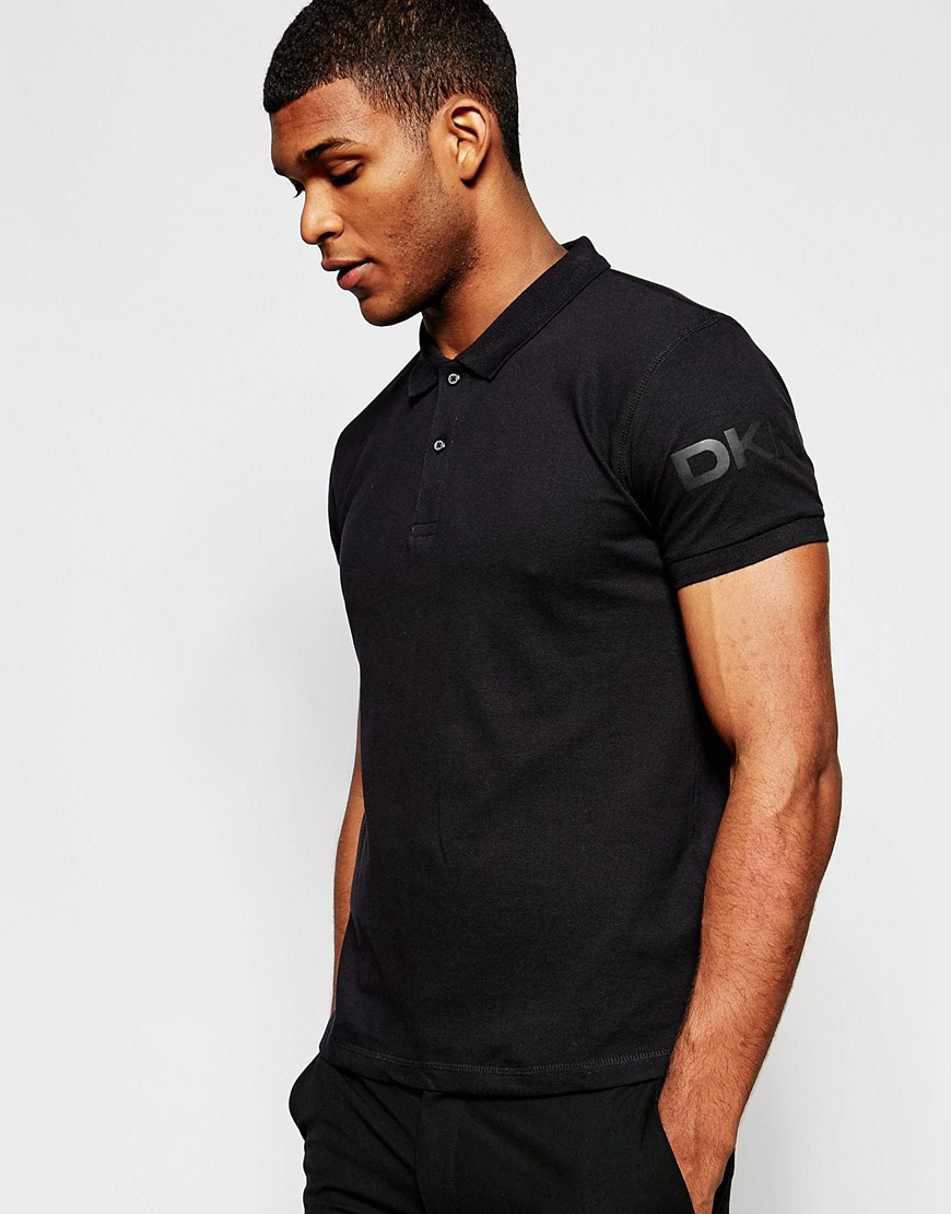 DKNY Polo Shirt Sleeve Logo in Black for Men | Lyst