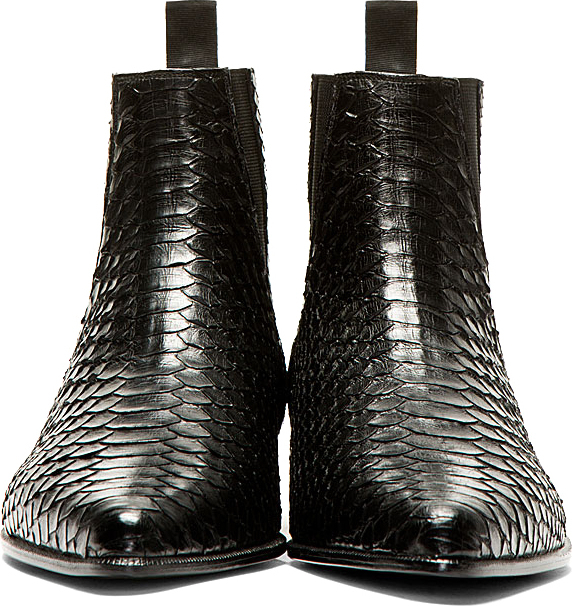 Hommes Chaussures Bottes & boots Bottines à élastique Saint Laurent Bottines à élastique Fake python Saint Laurent Leather Boots 