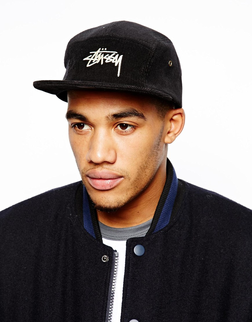 Stussy Cord 5 Panel Cap in Black for Men | Lyst