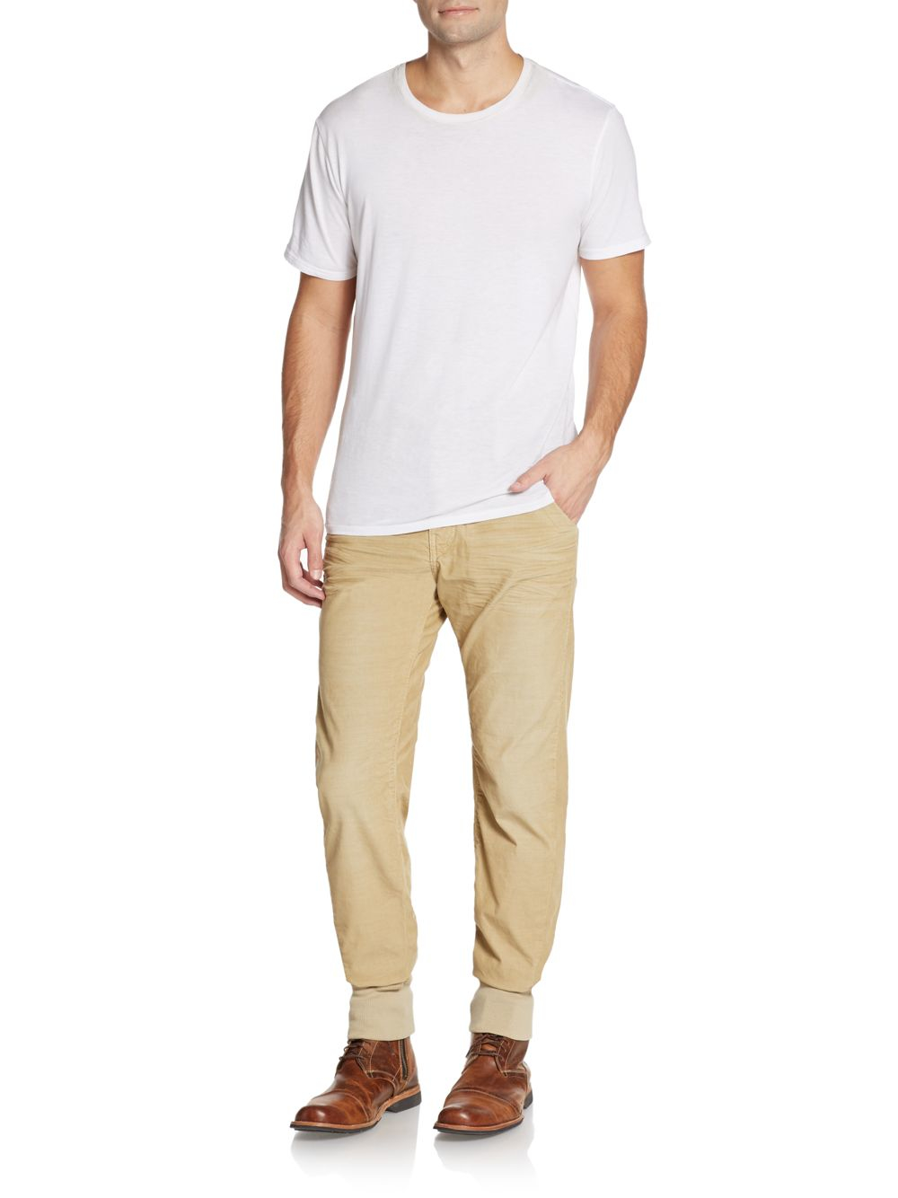 True Religion Runner Khaki Relaxed Jogger Pants in Beige (Brown) for