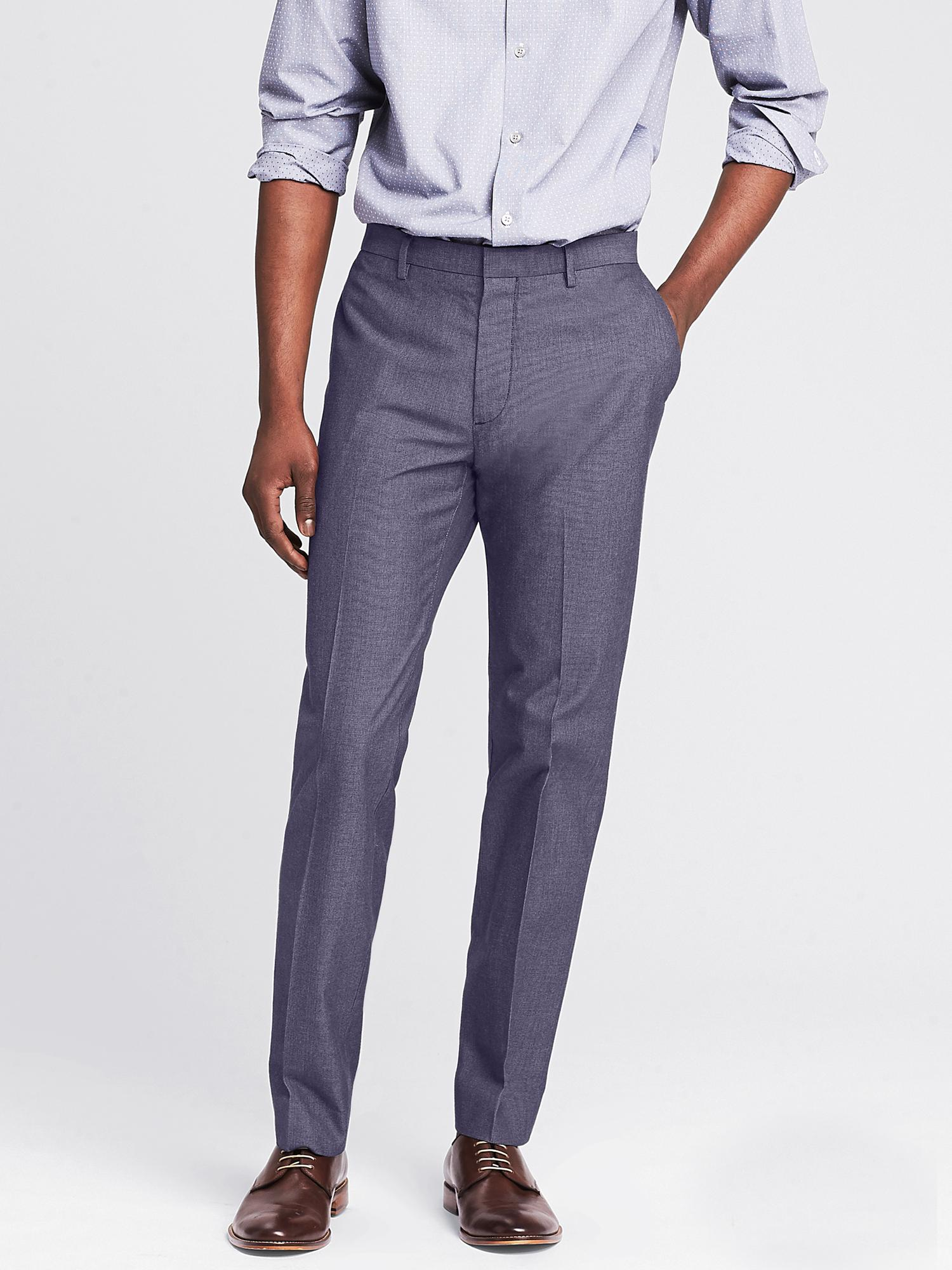 Banana Republic Modern Slim Non-Iron Navy Cotton Pant in Blue for Men ...