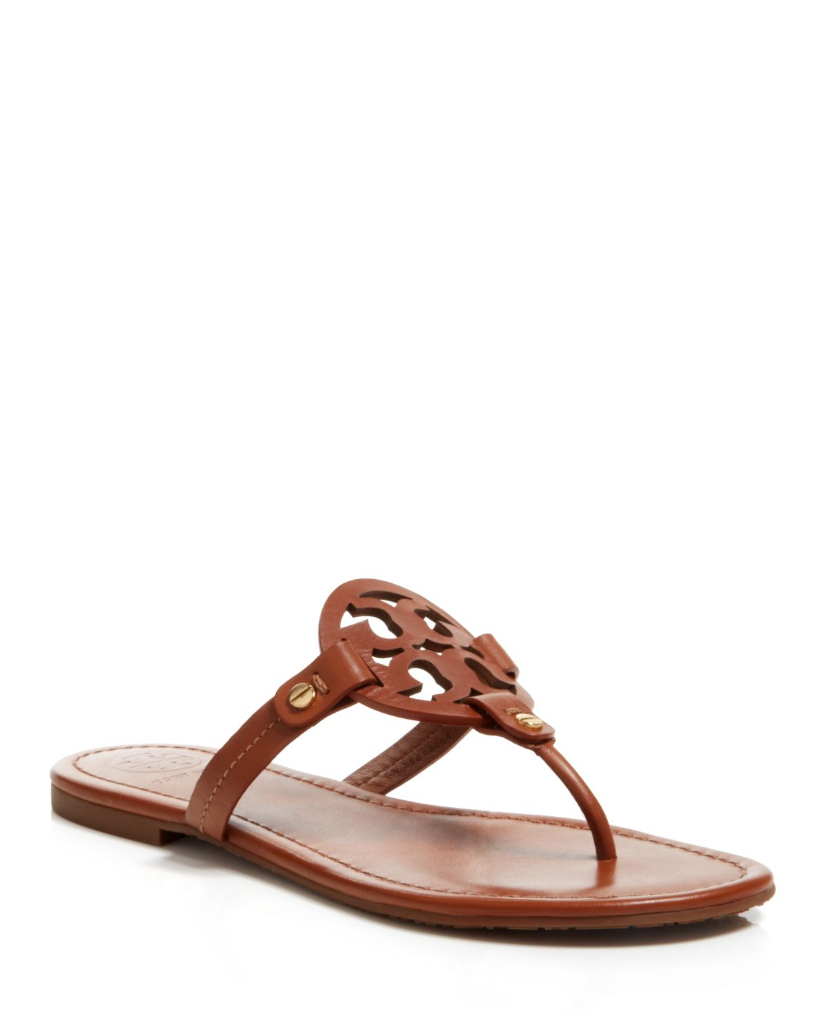 Tory burch Flat Thong Sandals - Miller in Brown (Vintage Vachetta) | Lyst