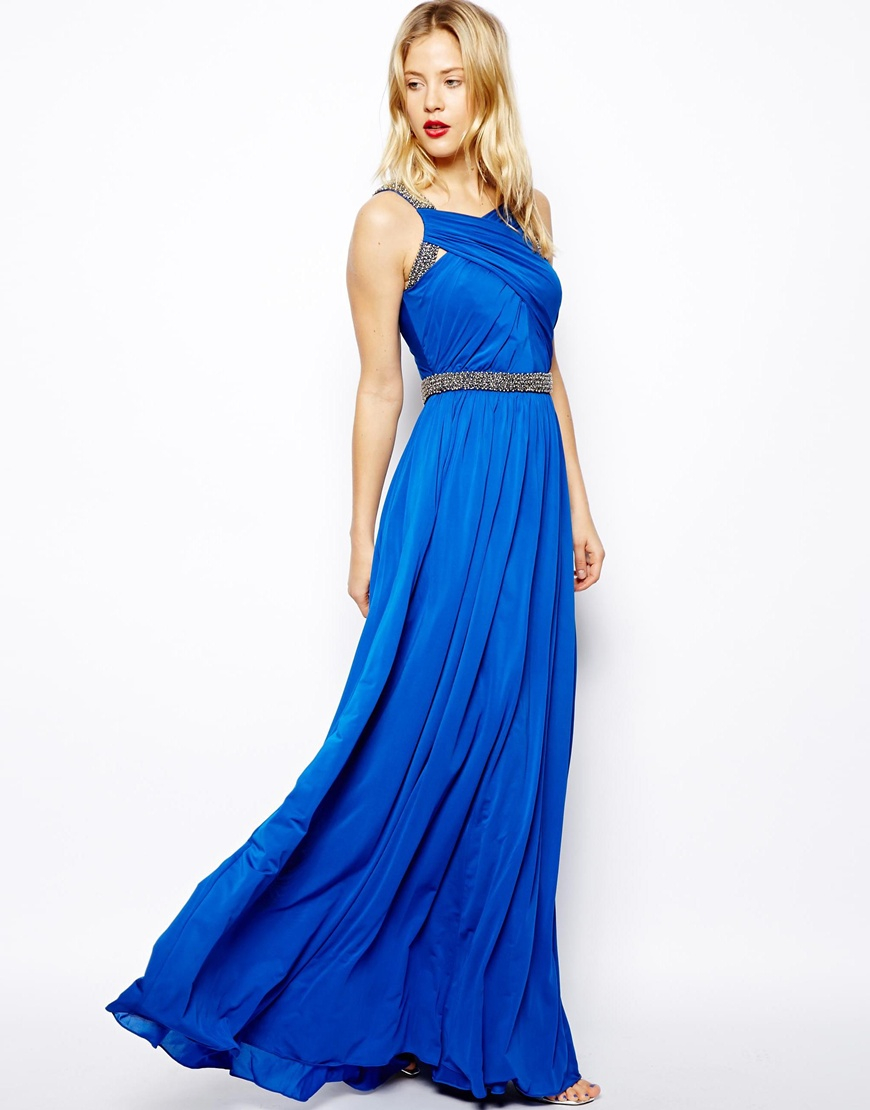 Lyst - Coast Lauder Maxi Dress With Beaded Waist in Blue