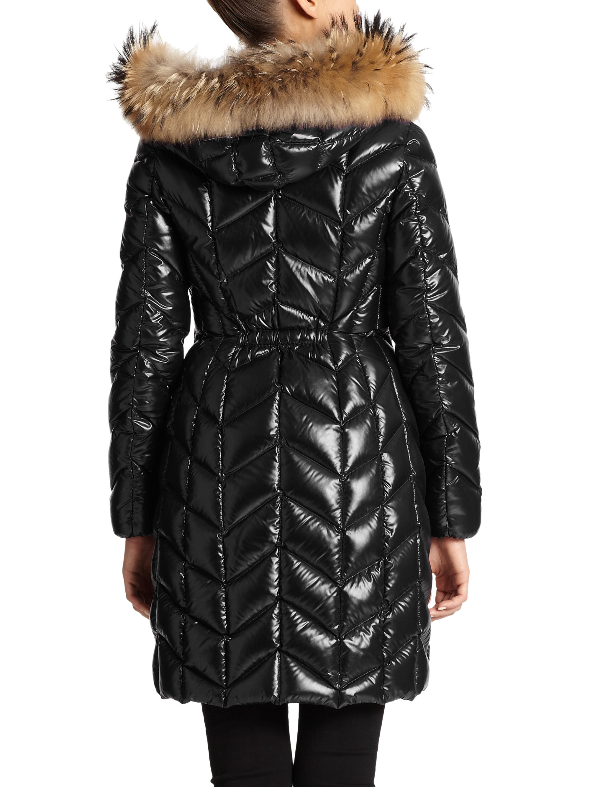 Moncler Belloy Fur-Trim Jacket in Black - Lyst