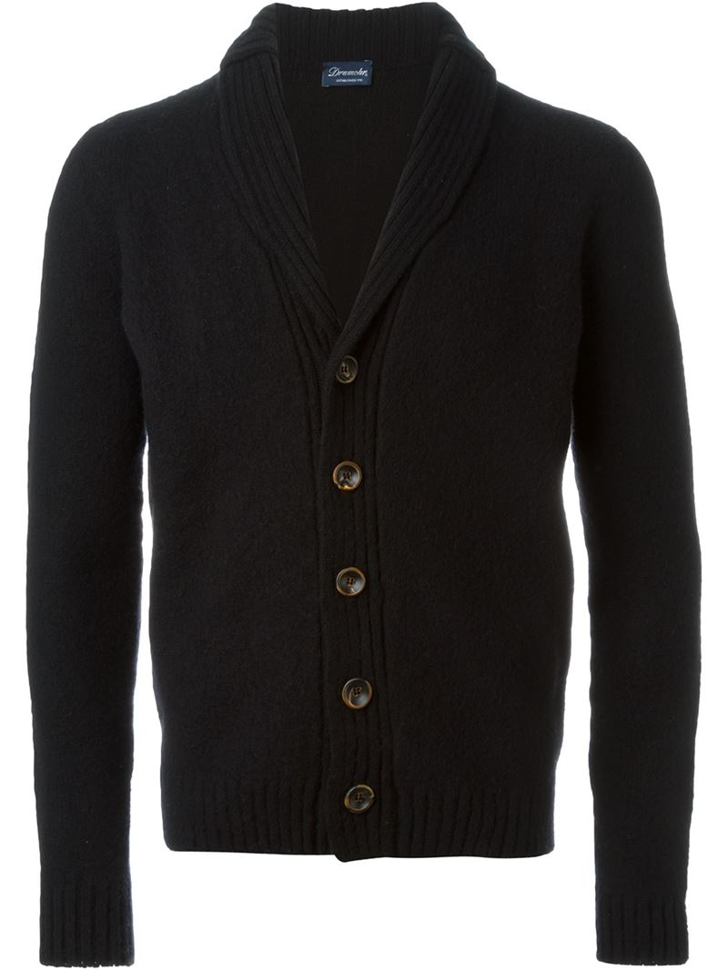 Lyst - Drumohr Shawl Collar Cardigan in Black for Men