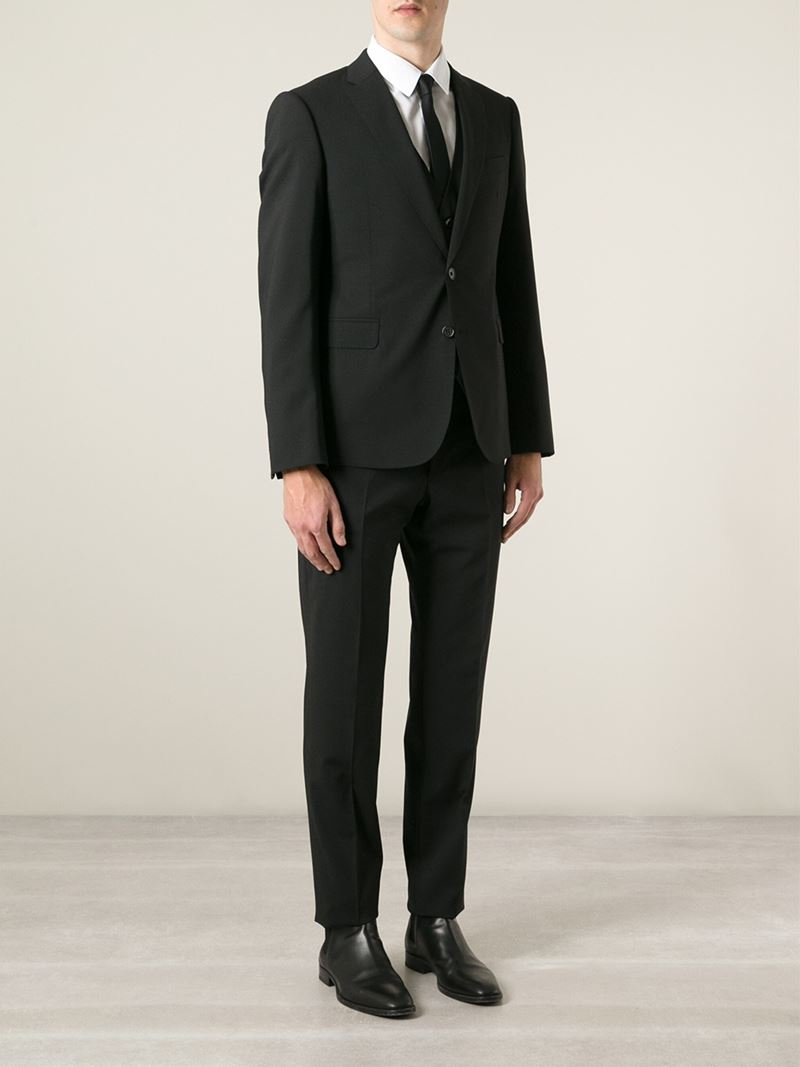 Emporio Armani Formal Three Piece Suit in Black for Men | Lyst