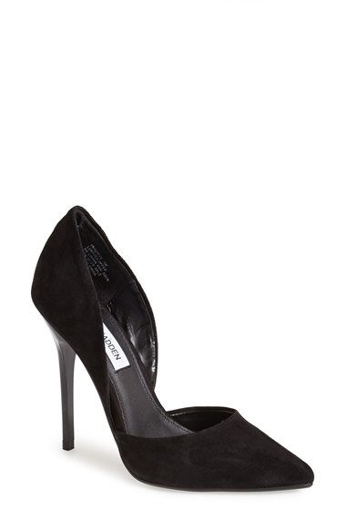 Steve Madden 'Varcityy' Suede Pointy Toe Pump in Black (black suede ...