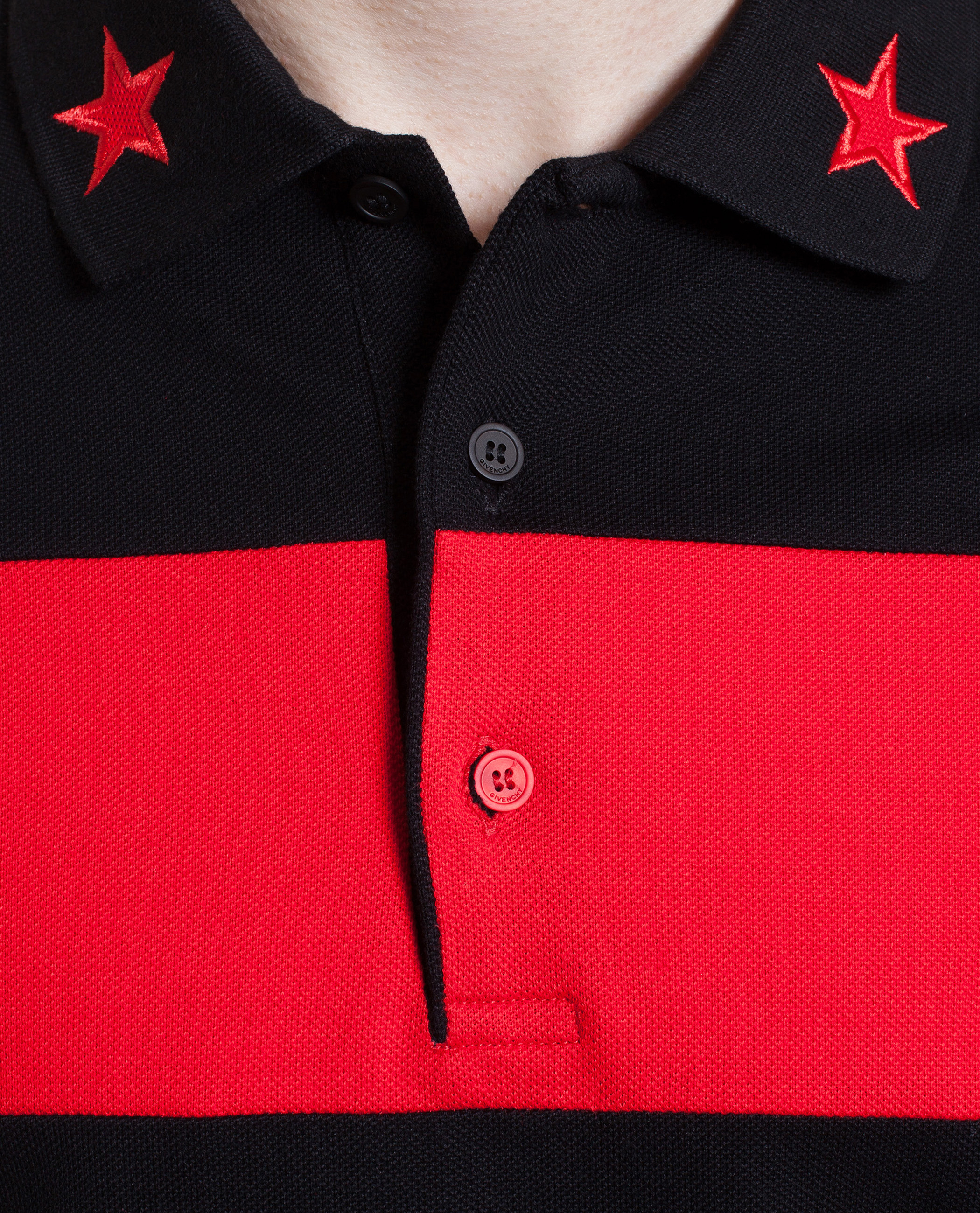 Givenchy Striped Polo Shirt With Star Collar in Red for Men | Lyst