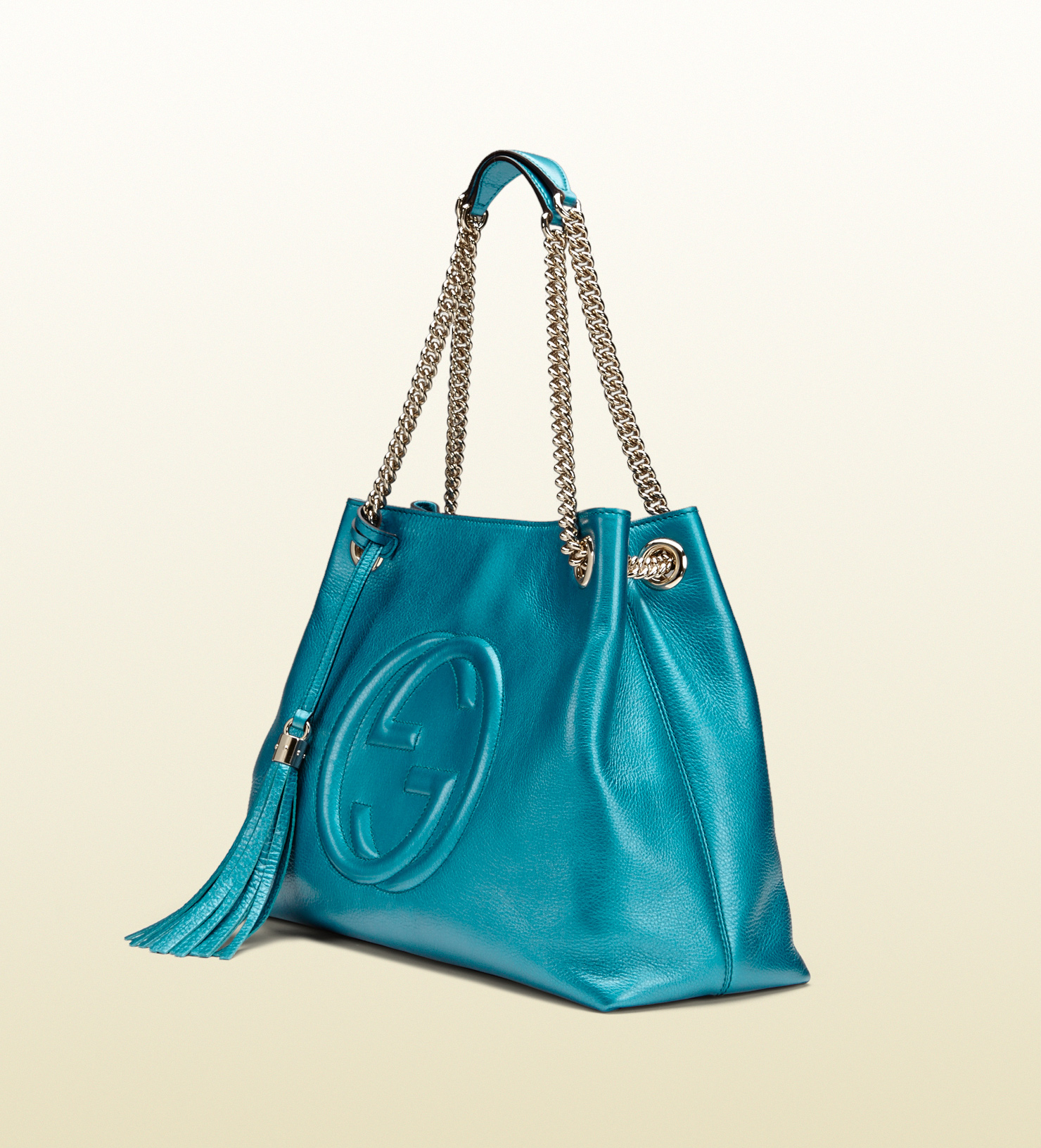 Gucci Online Exclusive Soho Metallic Leather Shoulder Bag in Teal (Blue) - Lyst
