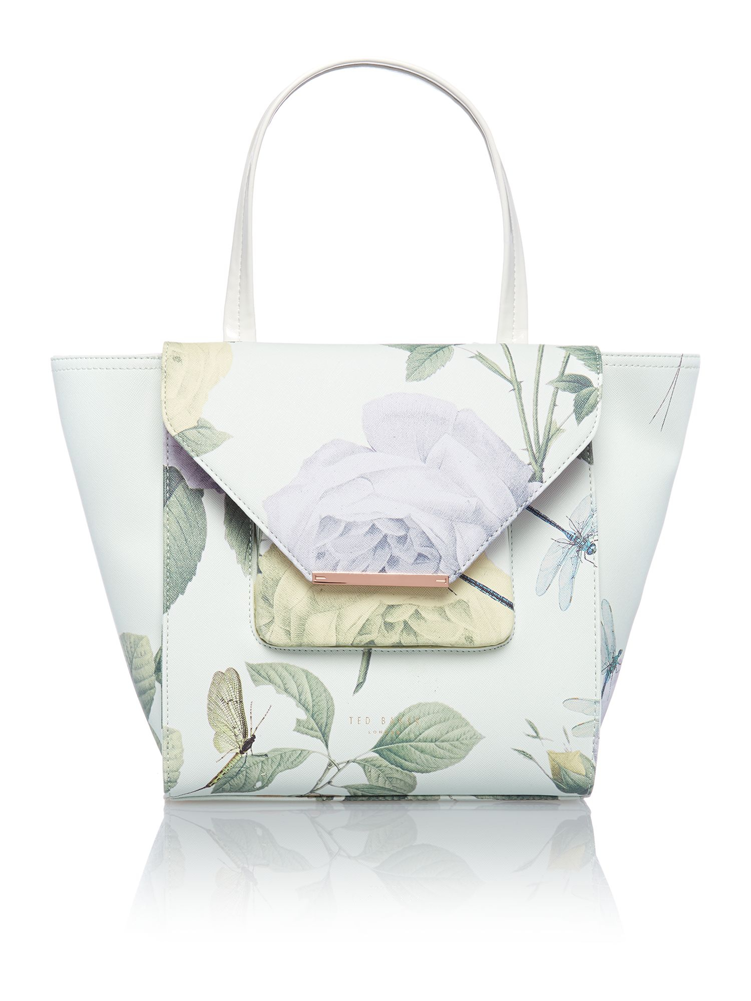 Ted baker Mint Distinguished Rose Large Tote Bag in Green | Lyst