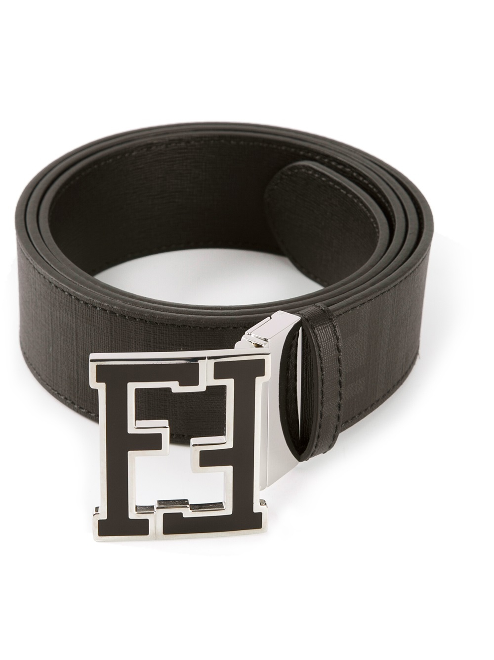 Fendi Branded Buckle Belt in Black for Men | Lyst