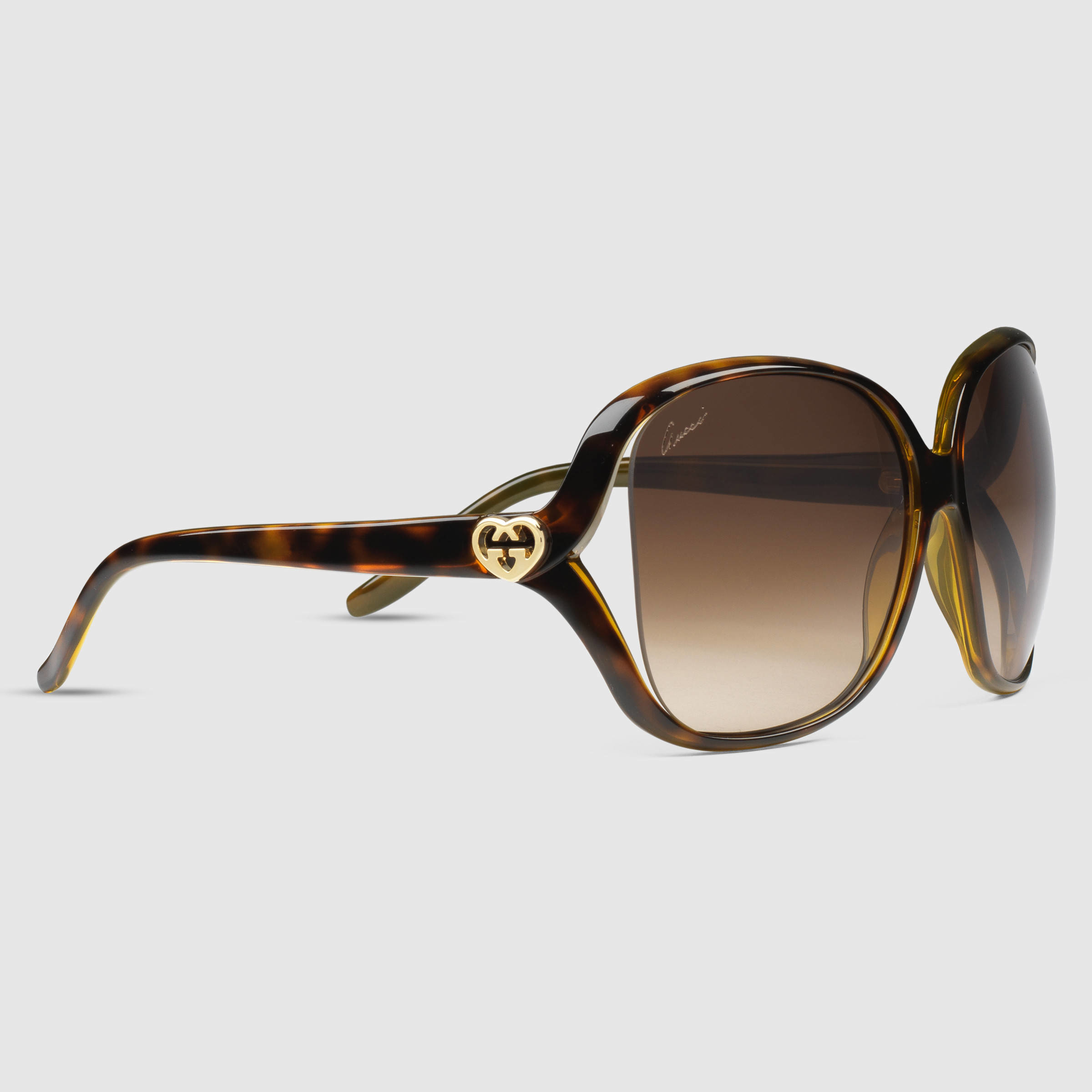 Lyst Gucci Tortoise Square Sunglasses In Brown