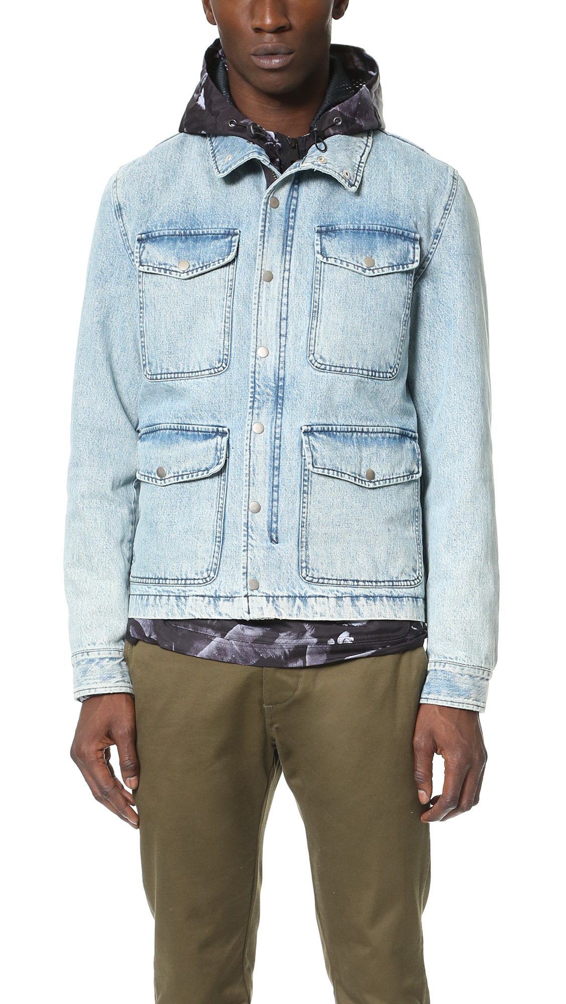 denim military jacket mens