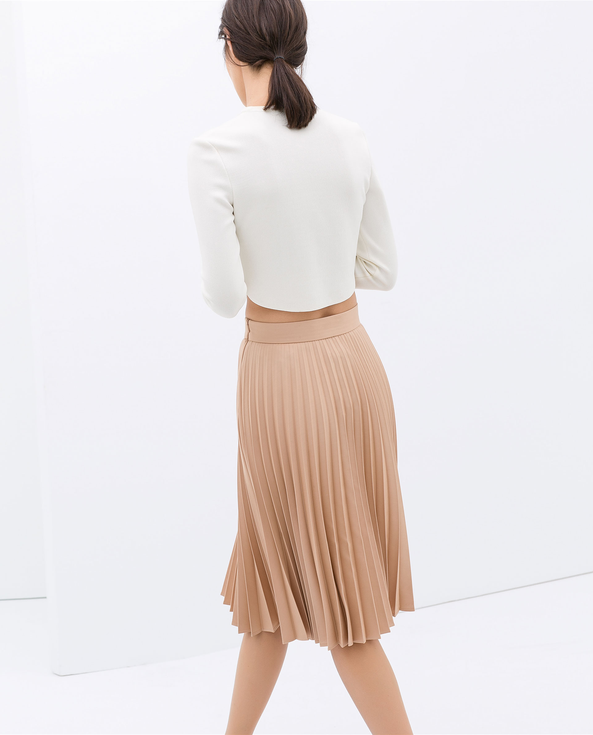 zara plaid pleated skirt