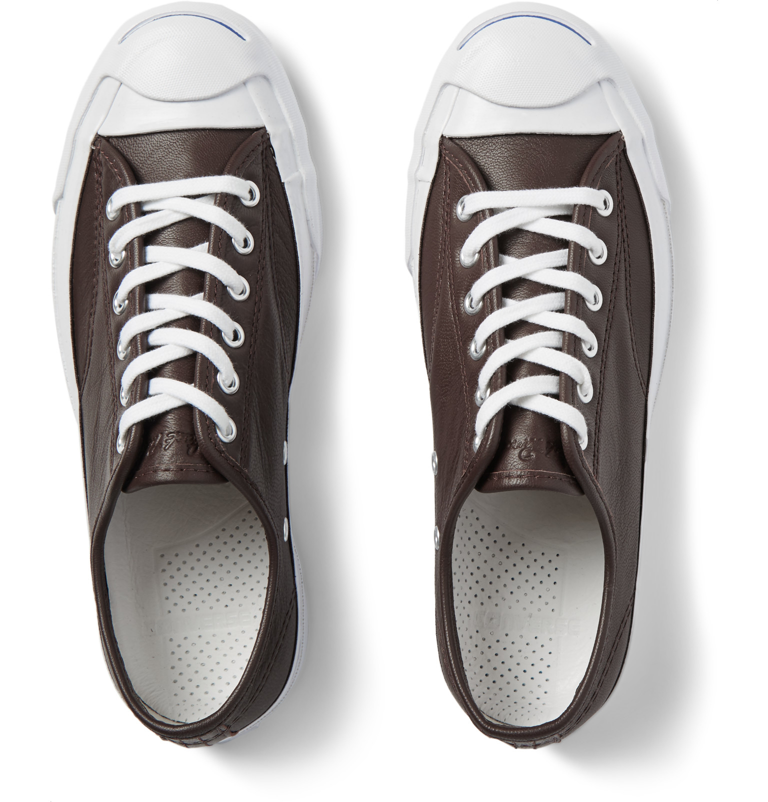 Converse Jack Purcell Signature Leather Sneakers in Dark Brown (Brown ...