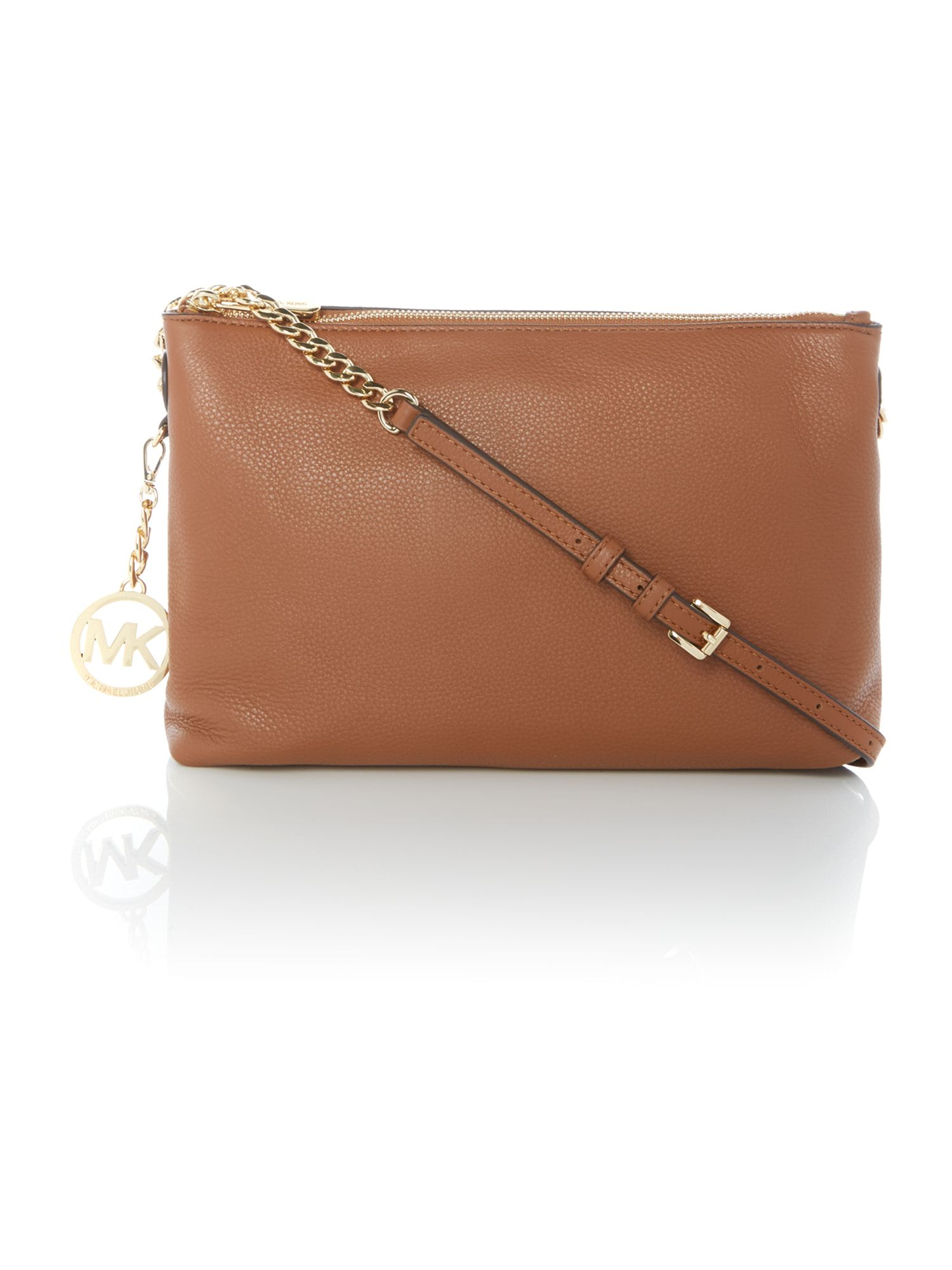 Michael kors Jetset Tan Chain Cross Body Bag in Brown (Tan) | Lyst