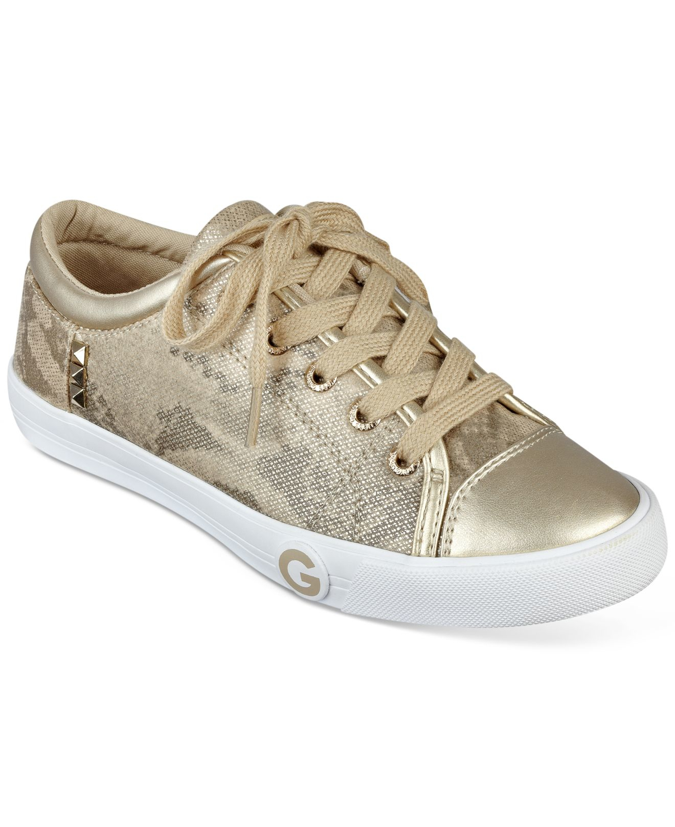 guess shoes gold sneakers