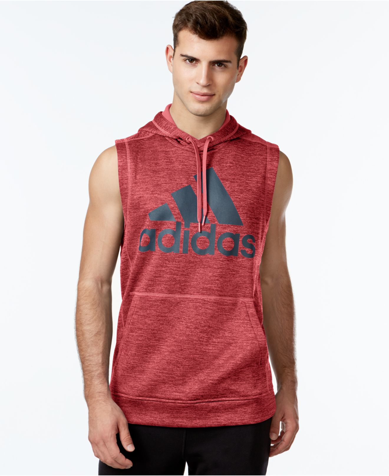 Adidas Men's Climawarm Techfleece Sleeveless Hoodie in Red for Men (Scarlett Heather) | Lyst