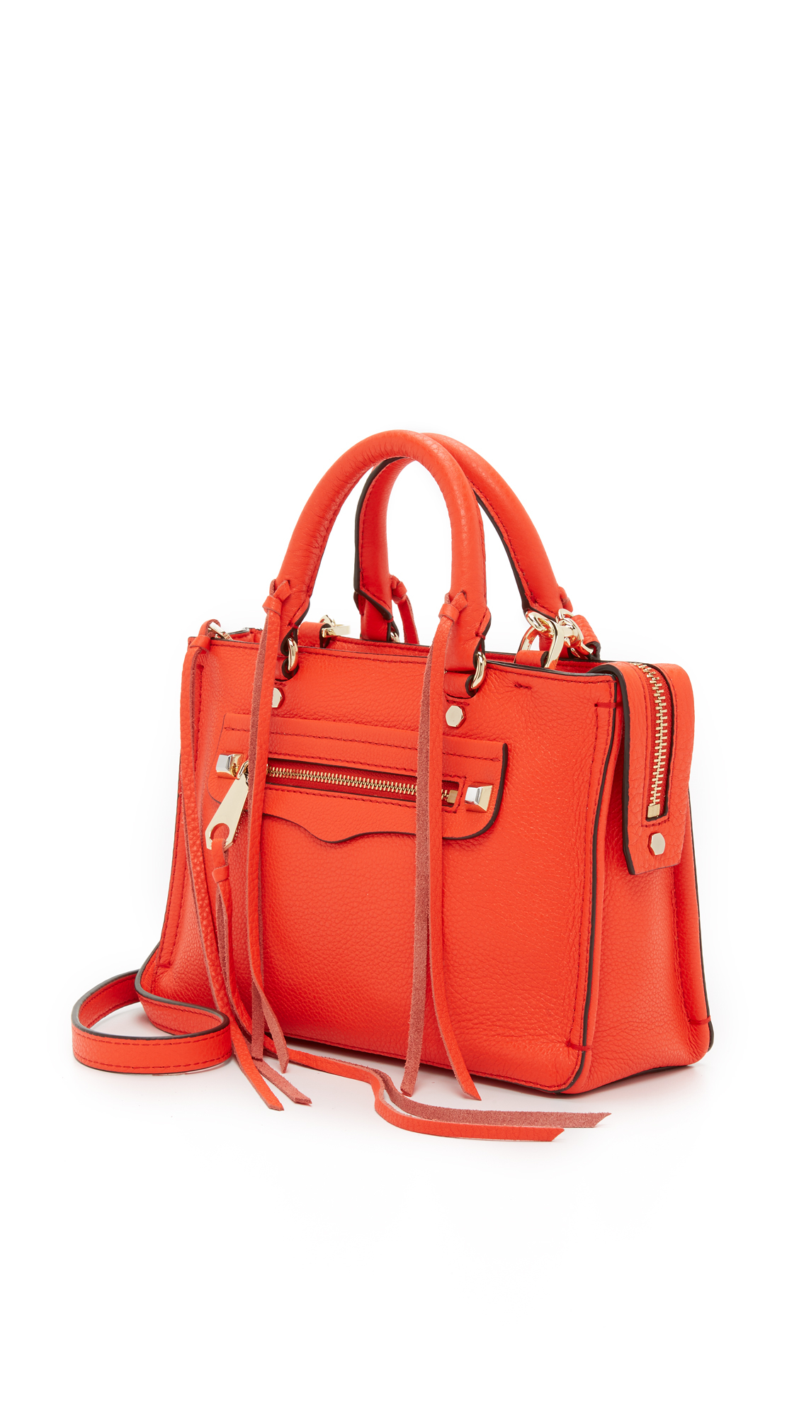 Rebecca Minkoff Micro Regan Satchel In Poppy Red Red Lyst