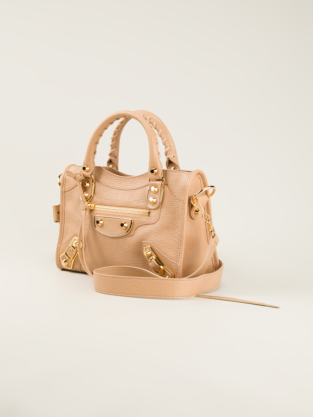 Balenciaga Classic Metallic Edge Mini City in Natural | Lyst