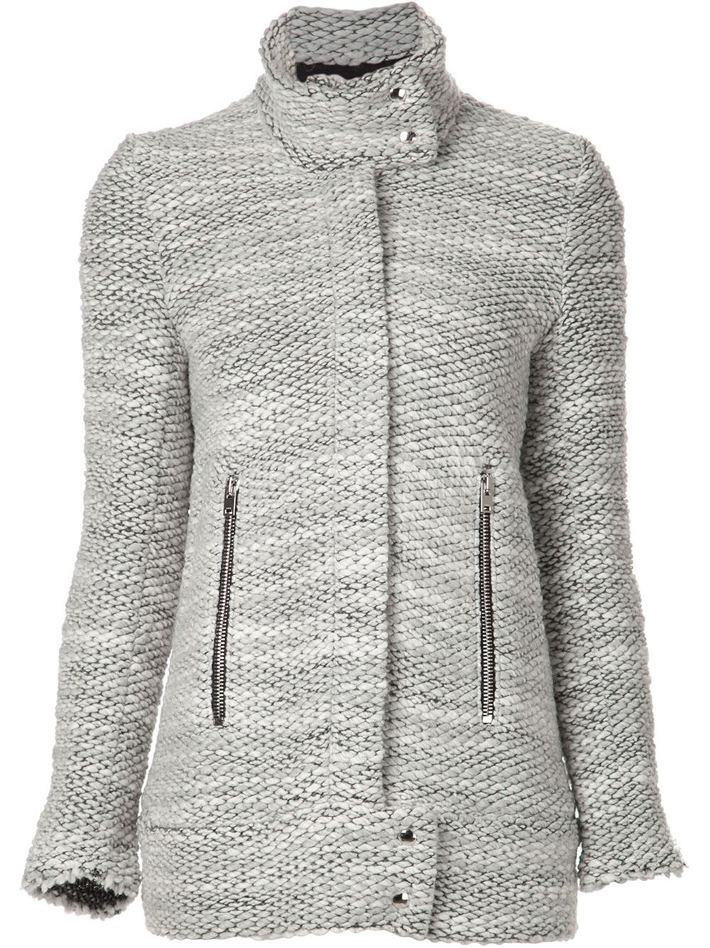 Check Knit Jacket White Check Knit Jacket White