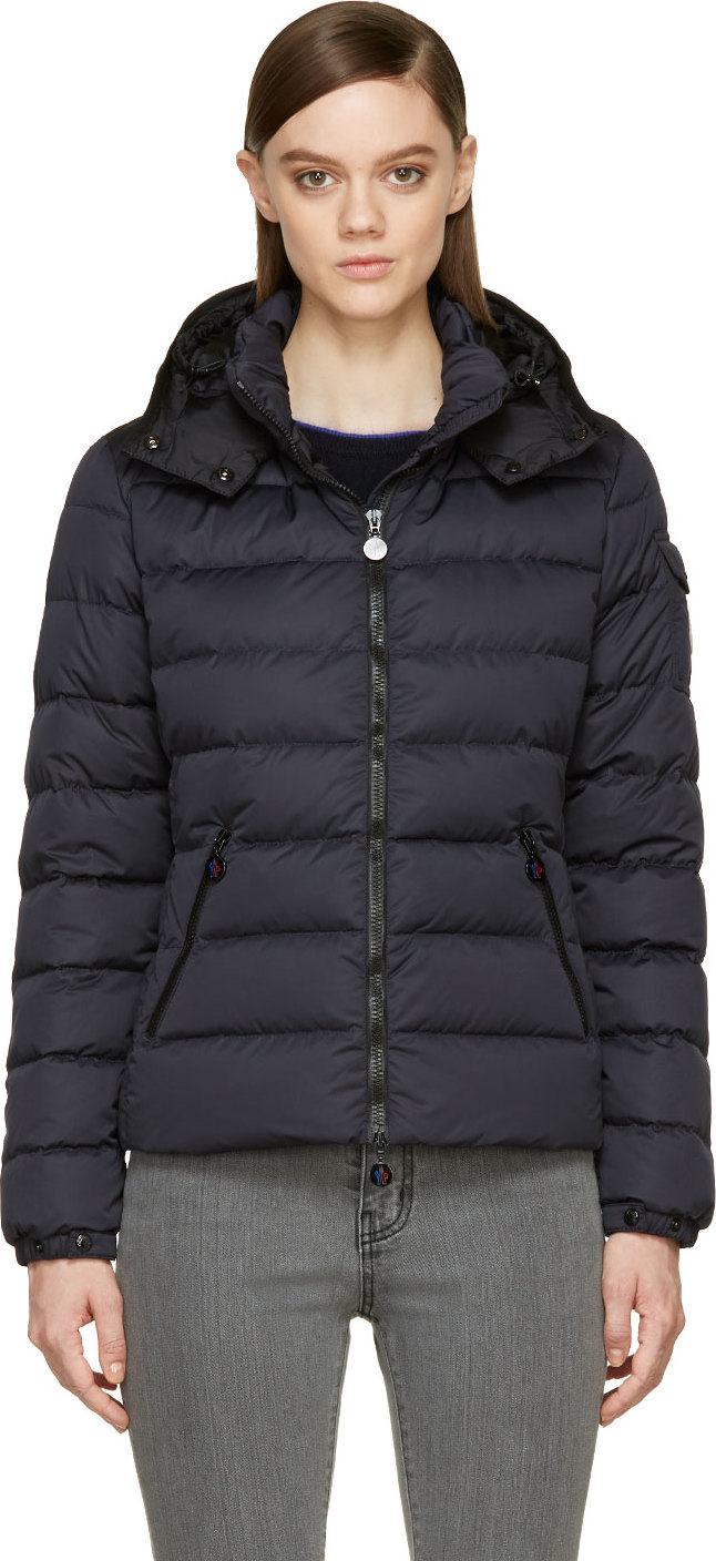 Moncler Navy Matte Nylon Down Quilted Bady Jacket in Blue - Lyst