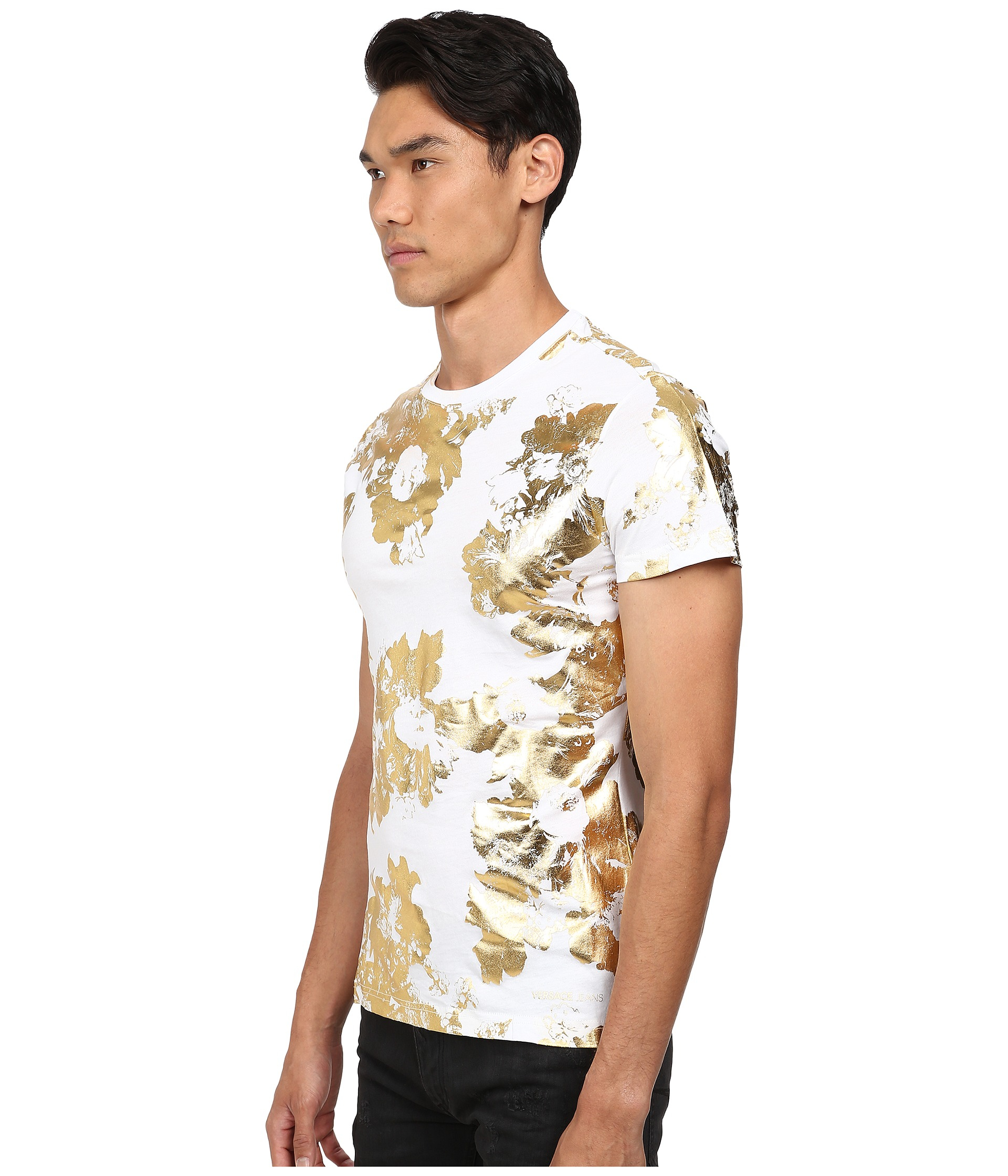 versace t shirt white and gold
