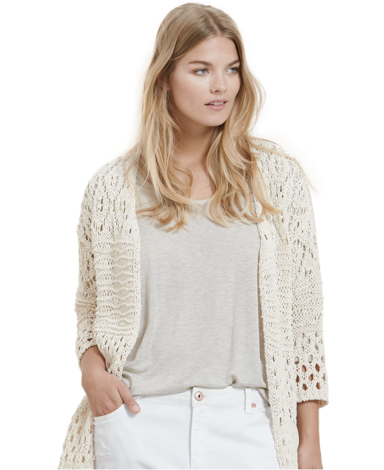 mango open knit cardigan