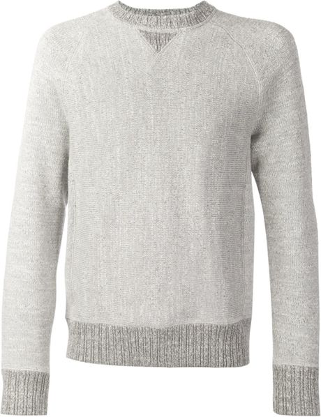 Rrl Crew Neck Sweater in Gray for Men (GREY) | Lyst