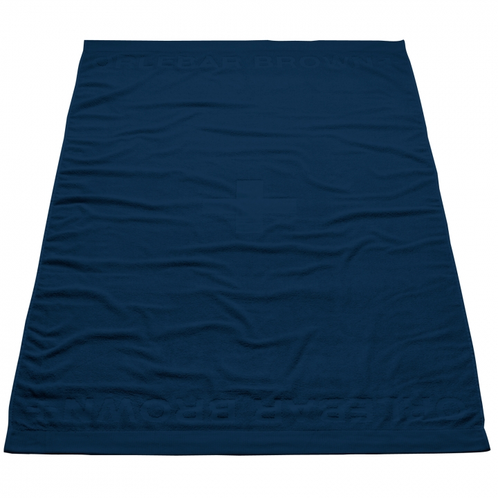 navy and white beach towel