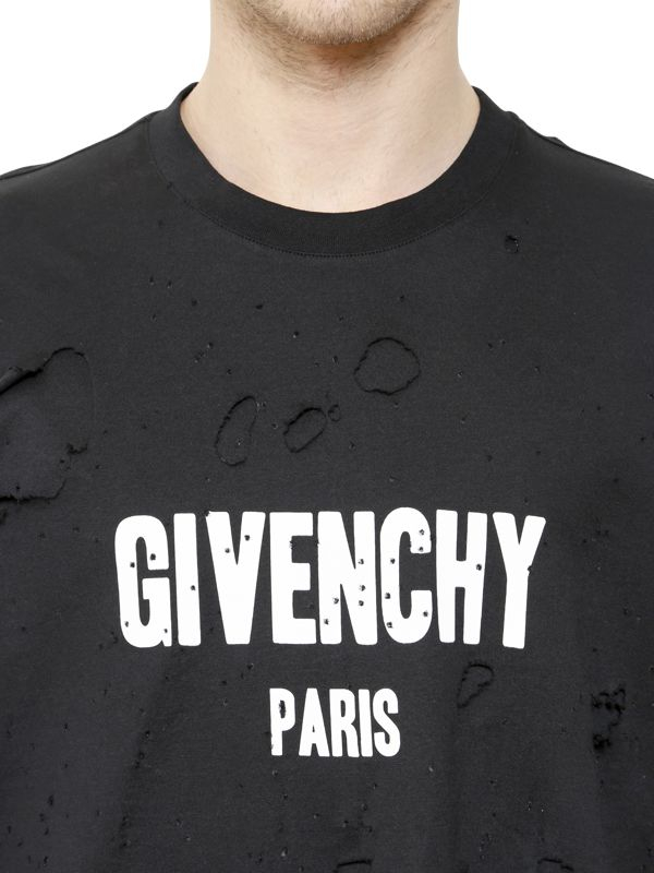 Givenchy Columbian Destroyed Cotton T-shirt in Black for Men - Lyst