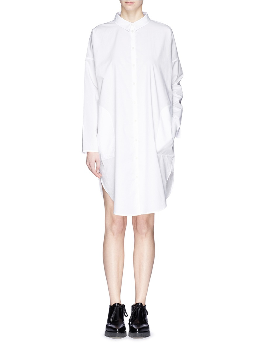 Acne Studios 'lash Tech Pop' Cotton Poplin Shirt Dress in White | Lyst