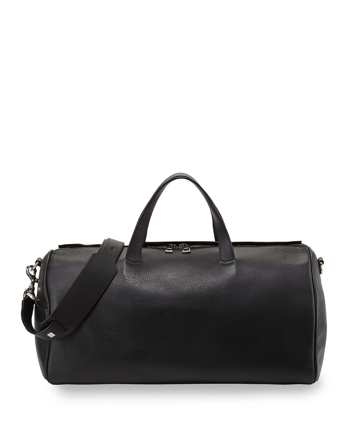 small leather duffel