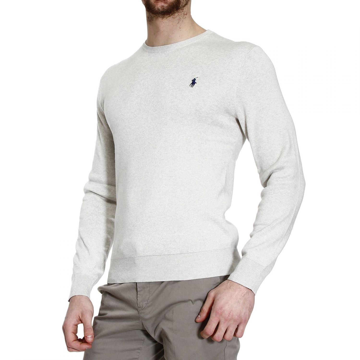 Ralph lauren Sweater Knit Crew-Neck Pima Cotton Slim Fit in Gray for ...