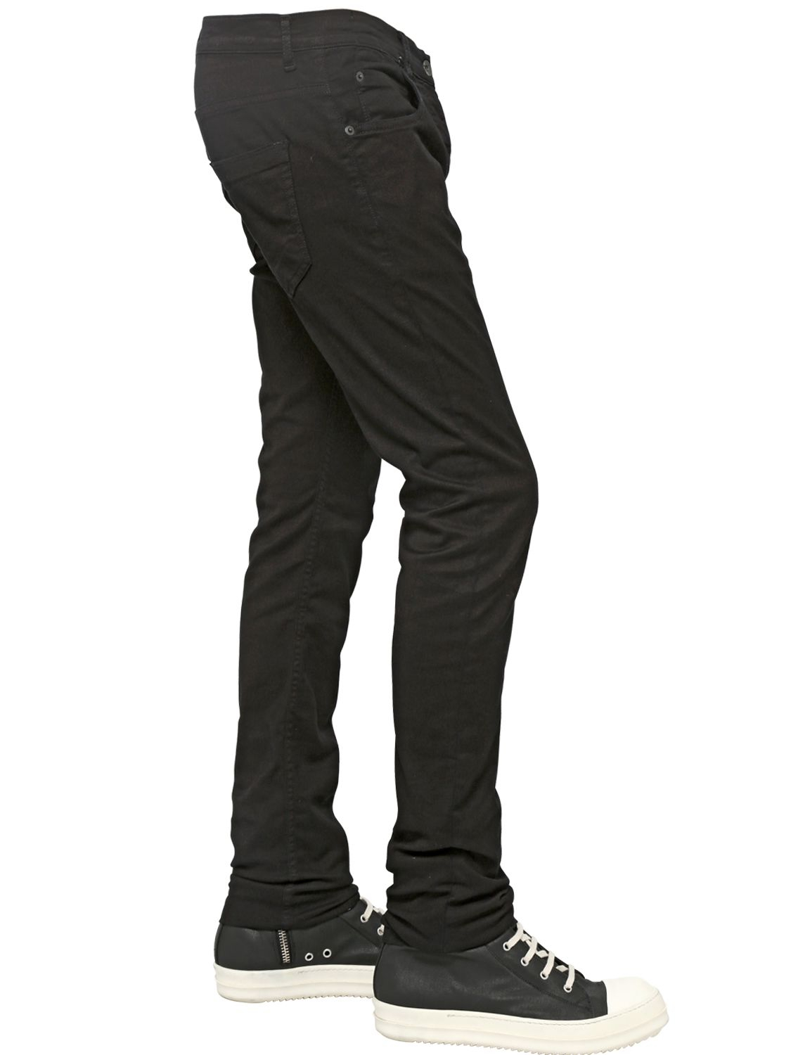 Rick Owens Drkshdw 17Cm Stretch Cotton Denim Jeans in Black for Men - Lyst
