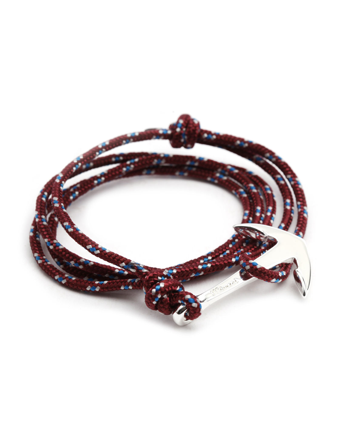 Miansai Silver Tone Anchor Rope Burgundy Bracelet in Red for Men ...