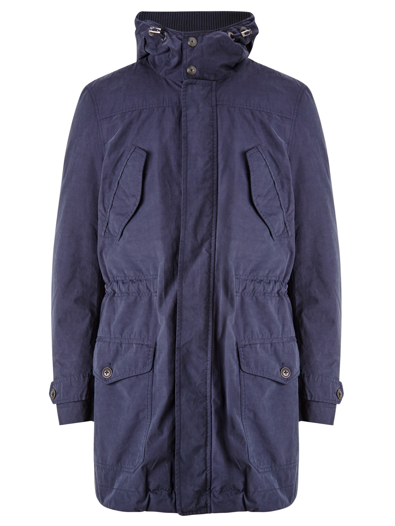 John lewis 2in1 Laundered Cotton Parka Jacket in Blue for Men (Dark
