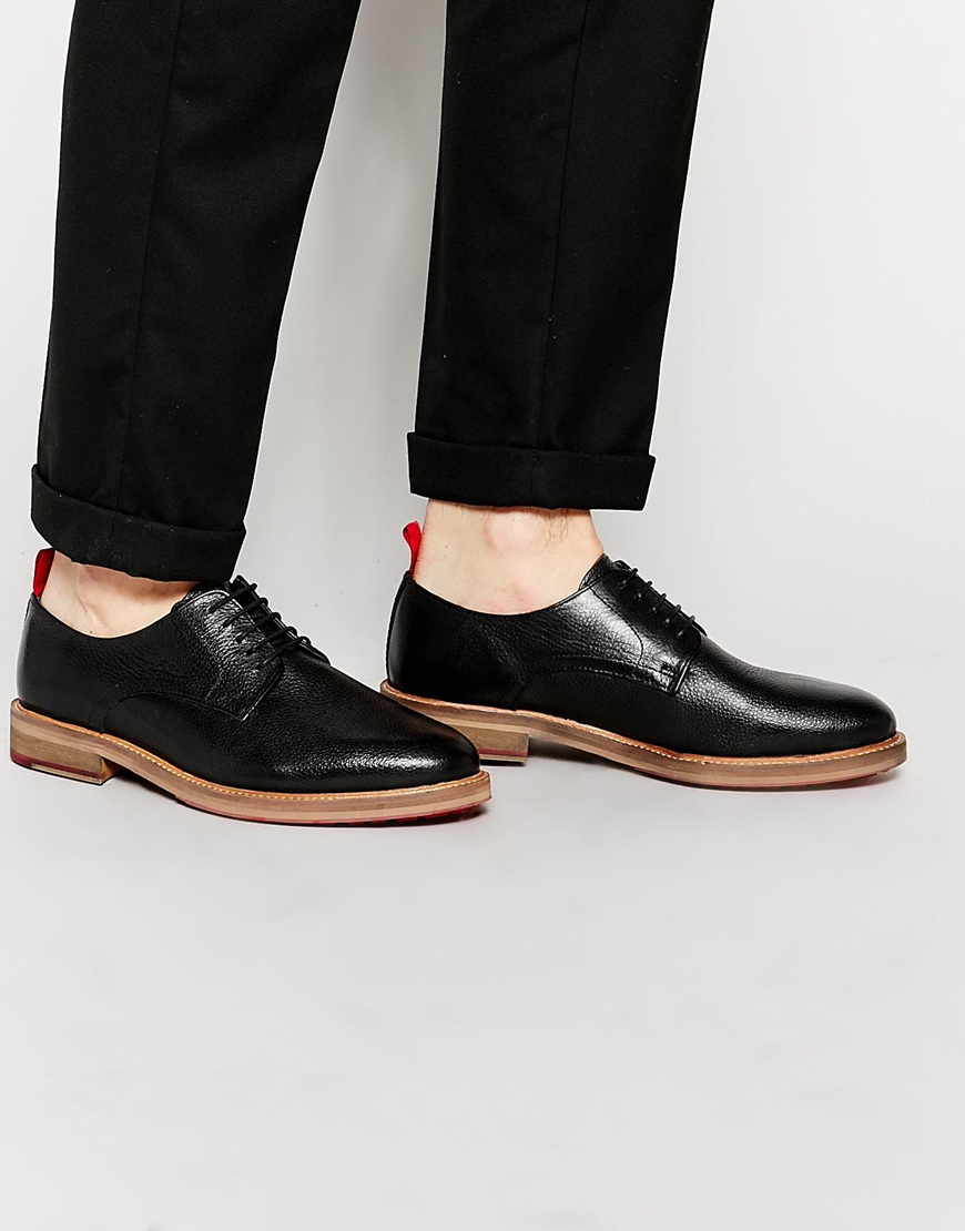 ASOS Derby Shoes In Black Scotchgrain 