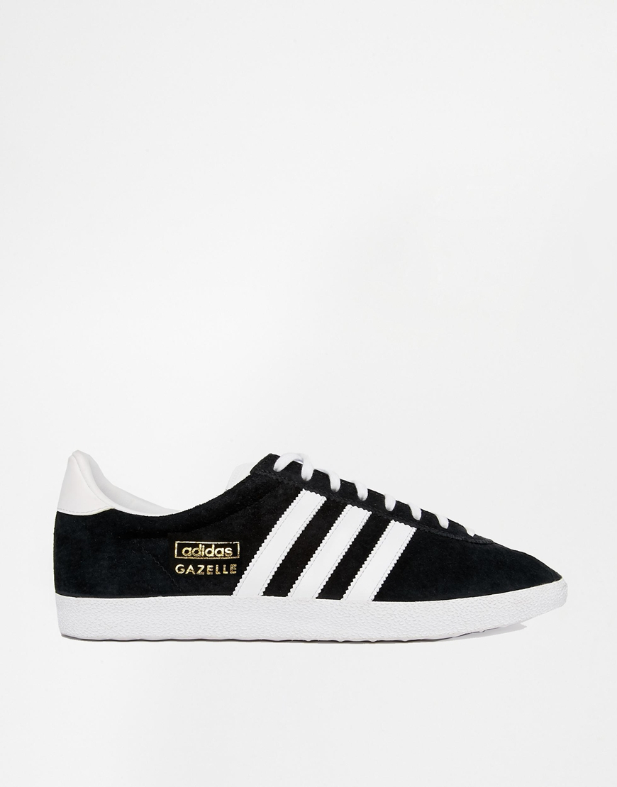Womens Adidas Black White Gazelle Og Ii Trainers Womens Adidas Black White Gazelle Og Ii Trainers
