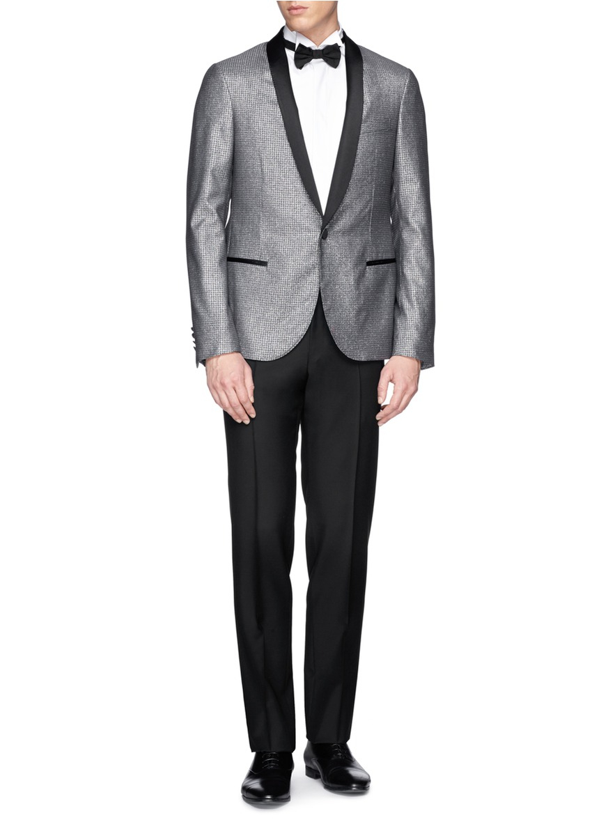 satin stripe trousers