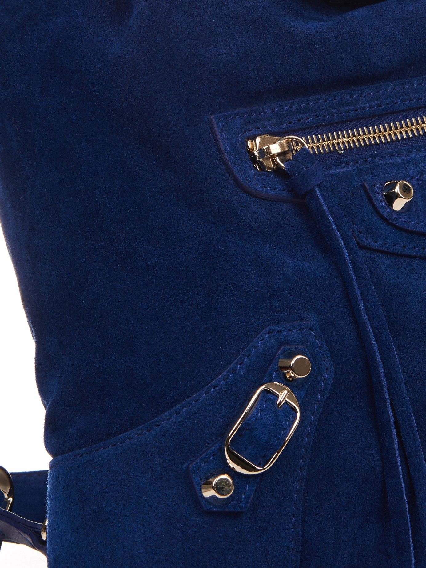 Dekorative Descent Bebrejde Balenciaga Classic Traveller Suede Backpack in Blue | Lyst