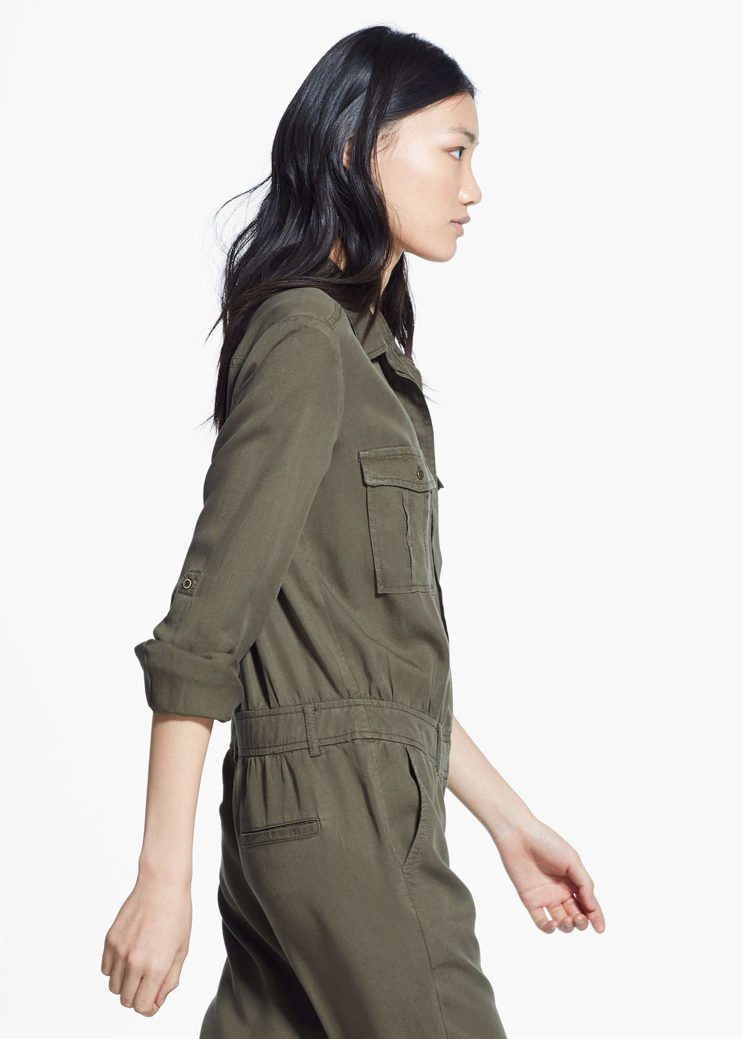 mango jumpsuit khaki
