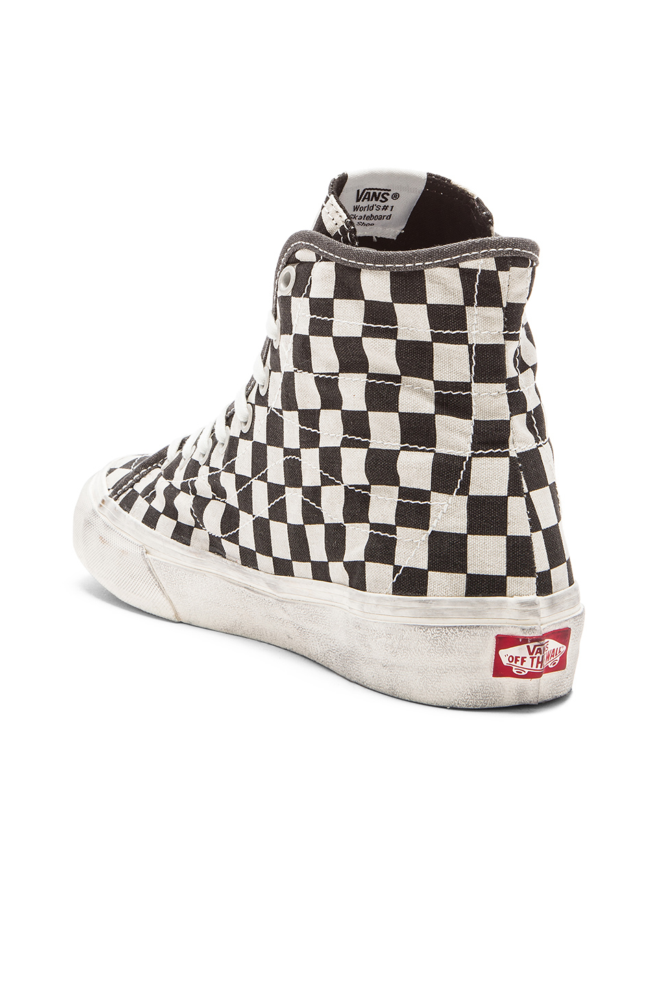 vans sk8 hi decon shoes overwashed black checkered