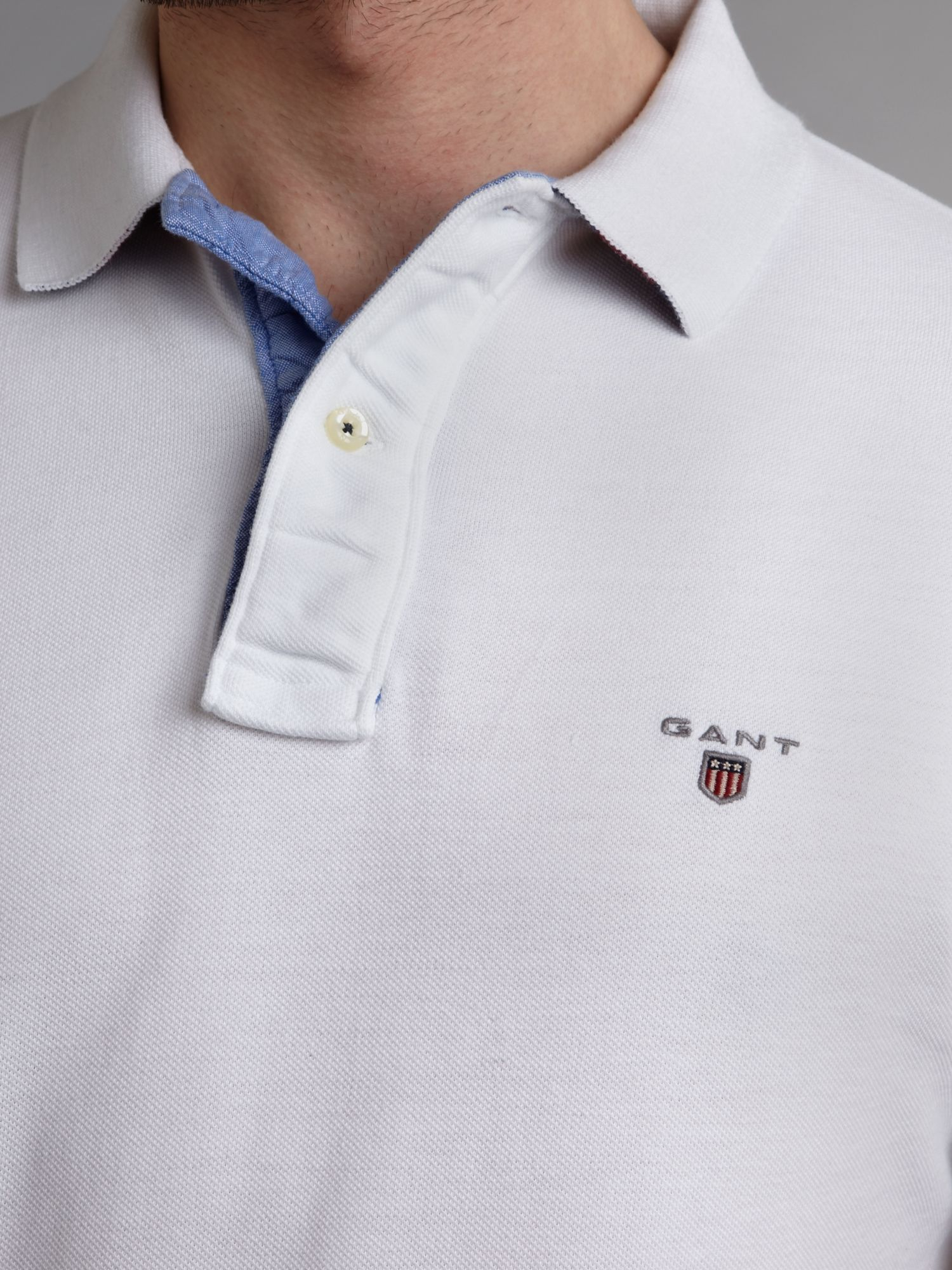 GANT Regular Fit Solid Pique Polo Shirt in White (Blue) for Men Lyst