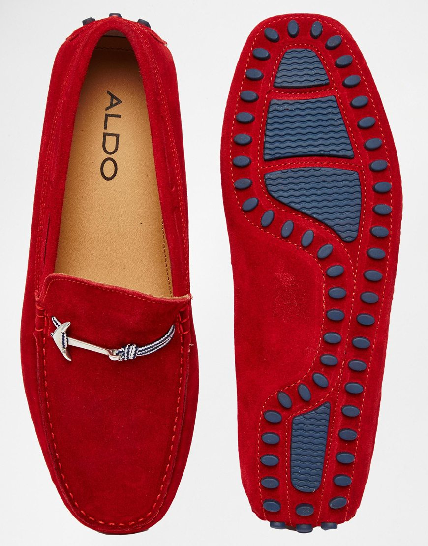 red aldo loafers